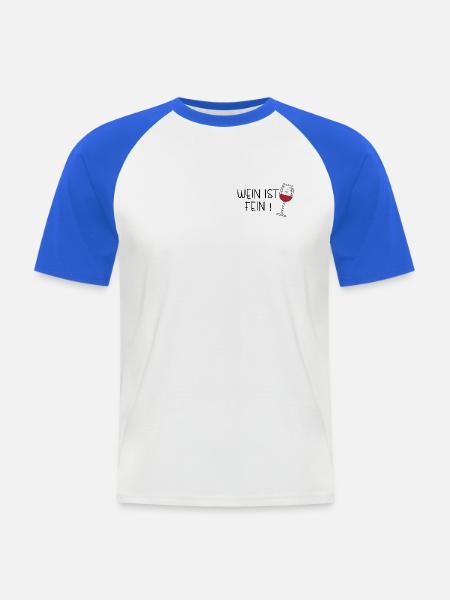 Wein ist fein! Sommergetränk - Männer Baseball-T-Shirt - Weiß/Royalblau