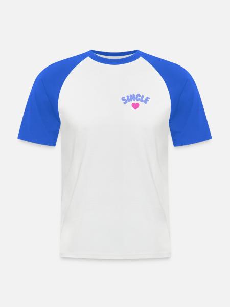 Single Selflove  - Männer Baseball-T-Shirt - Weiß/Royalblau