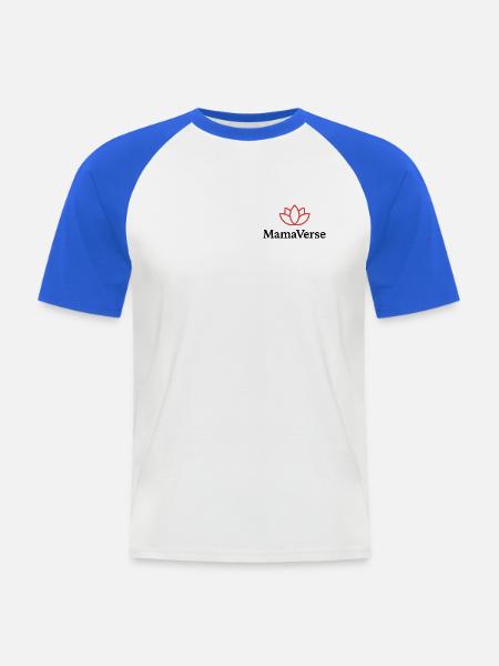 MamaVerse Asia v1. - Männer Baseball-T-Shirt - Weiß/Royalblau