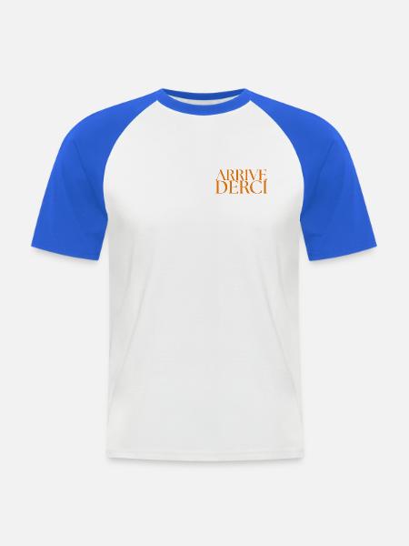 Arrivederci Typo - Männer Baseball-T-Shirt - Weiß/Royalblau