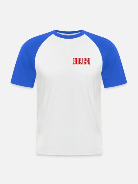 ENDLICH - Männer Baseball-T-Shirt - Weiß/Royalblau