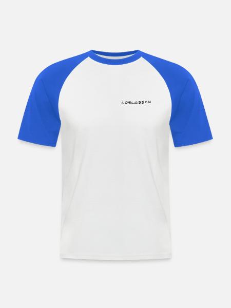 Loslassen - Männer Baseball-T-Shirt - Weiß/Royalblau