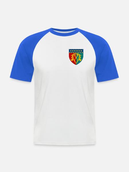 Wappen des Multien - Männer Baseball-T-Shirt - Weiß/Royalblau