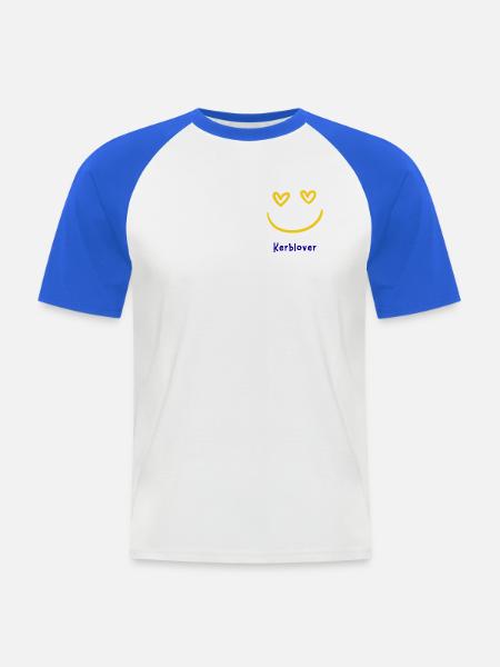 Kerblover - Männer Baseball-T-Shirt - Weiß/Royalblau