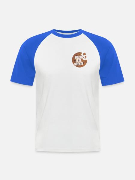 Brich Jede Grenze Cookie - Männer Baseball-T-Shirt - Weiß/Royalblau