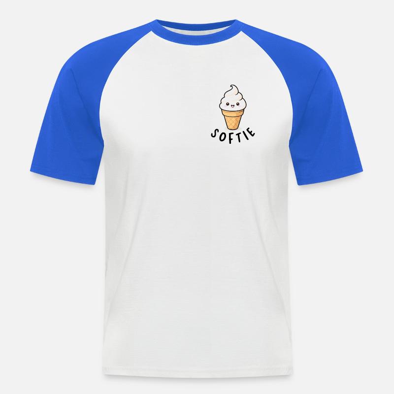 Softie Softeis Lover Eiscreme Icon Geschenk - T-shirt baseball manches courtes Homme - blanc/bleu royal