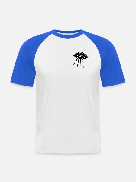 UFoO - Männer Baseball-T-Shirt - Weiß/Royalblau