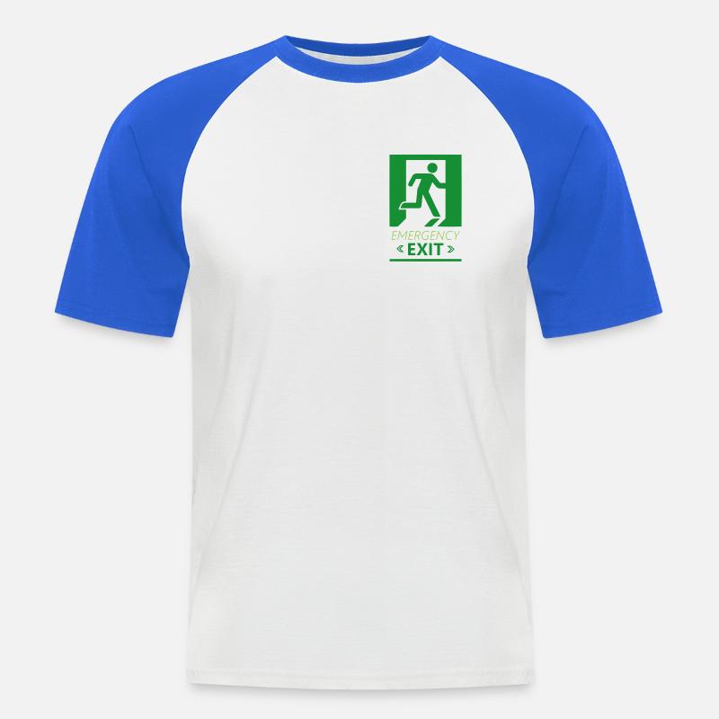 Emergency Exit Basic Green - Men's Baseball T-Shirt - white/royal blue