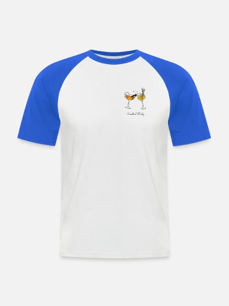 Cocktailparty - Männer Baseball-T-Shirt - Weiß/Royalblau