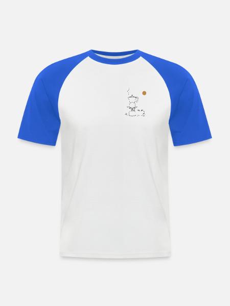 Kaffee in der Natur - Männer Baseball-T-Shirt - Weiß/Royalblau