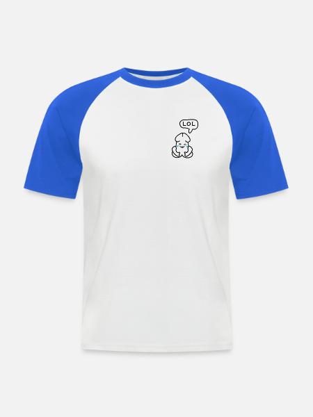 lustiges Junior-LOL-Emoticon - Männer Baseball-T-Shirt - Weiß/Royalblau