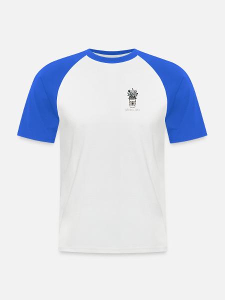 Botanischer Kaffeezauber - Männer Baseball-T-Shirt - Weiß/Royalblau