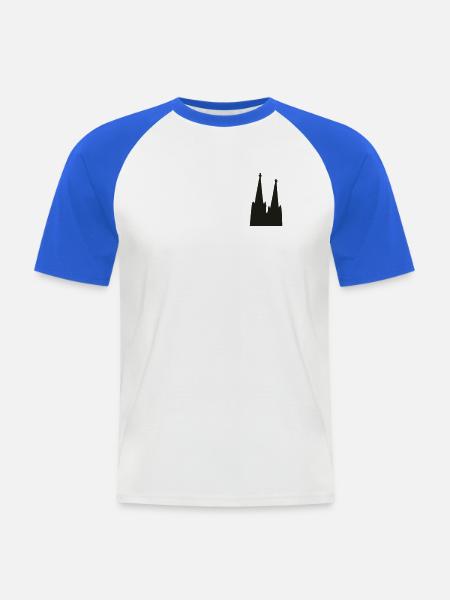 Köln Kölner Dom - Männer Baseball-T-Shirt - Weiß/Royalblau