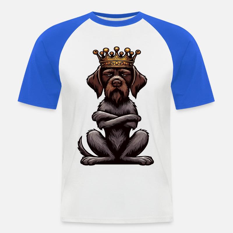 Deutsch Drahthaar Deutsch-Drahthaar Besitzer - Männer Baseball-T-Shirt - Weiß/Royalblau