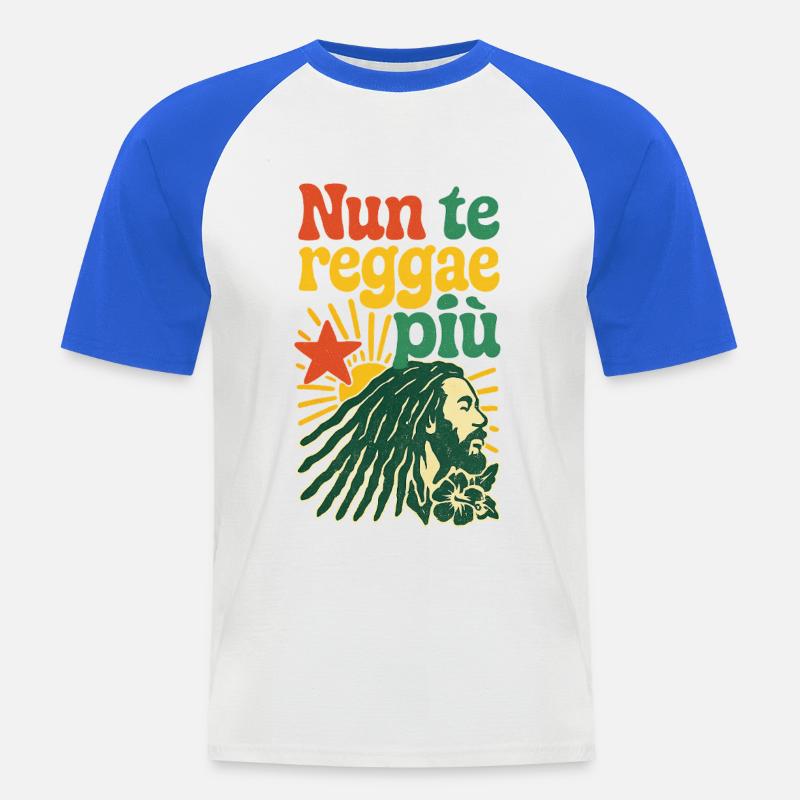 Rasta Reggae Design mit positiver Botschaft - Männer Baseball-T-Shirt - Weiß/Royalblau