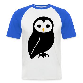 Owl - Men's Baseball T-Shirt - white/royal blue - Front