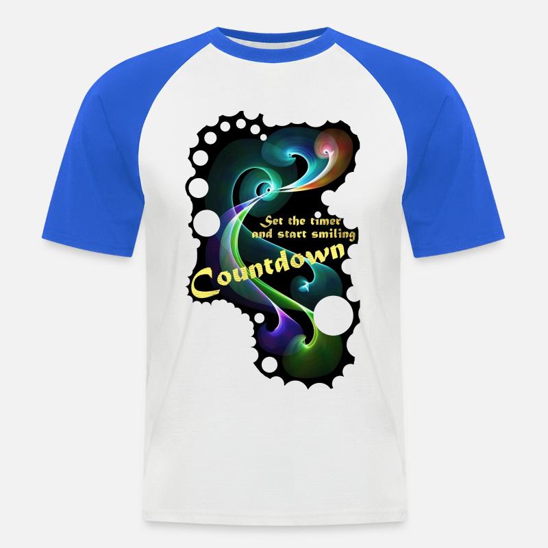 Countdown Smiling timer - Männer Baseball-T-Shirt - Weiß/Royalblau