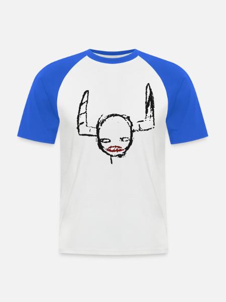 rolling-goth - Männer Baseball-T-Shirt - Weiß/Royalblau