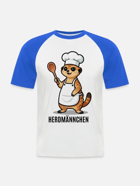 Herdmännchen Koch Gastronomie Beikoch Lustig - Männer Baseball-T-Shirt - Weiß/Royalblau