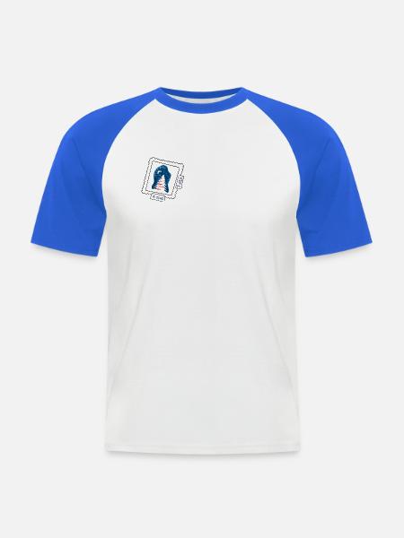 Weihnachten vs. Trex - Männer Baseball-T-Shirt - Weiß/Royalblau