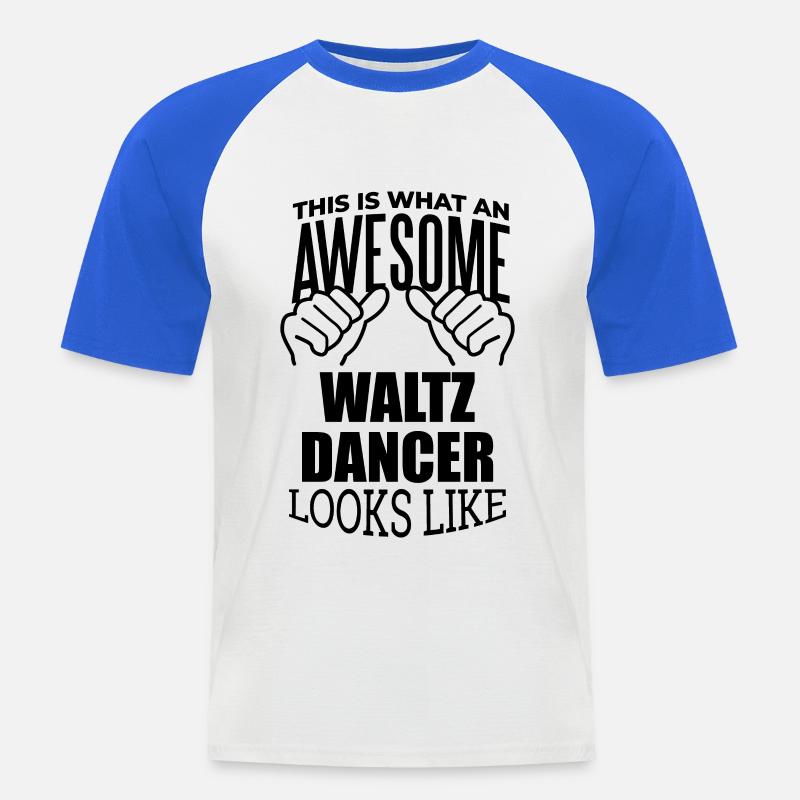Walzer - Männer Baseball-T-Shirt - Weiß/Royalblau