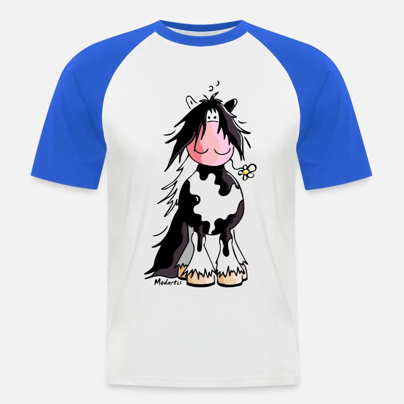 Irish Tinker - Gypsy Cob - Pferd - Männer Baseball-T-Shirt - Weiß/Royalblau