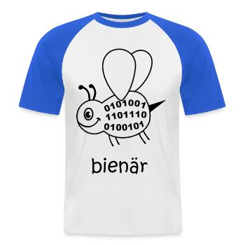 binär, binäres system, Biene, bienär, binary - Männer Baseball-T-Shirt - Weiß/Royalblau - Vorne