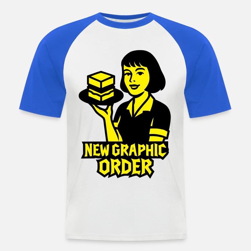 New Graphic Order #1 - Männer Baseball-T-Shirt - Weiß/Royalblau