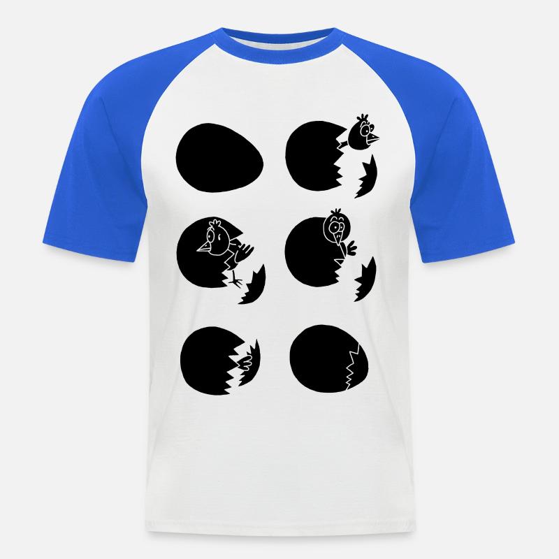 Die Welt entdecken oder nicht (schwarz) - Männer Baseball-T-Shirt - Weiß/Royalblau