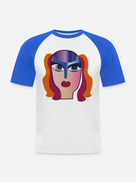 Die Schönheit der Frauen  - Männer Baseball-T-Shirt - Weiß/Royalblau