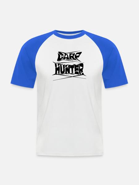 Carp Hunter - Männer Baseball-T-Shirt - Weiß/Royalblau