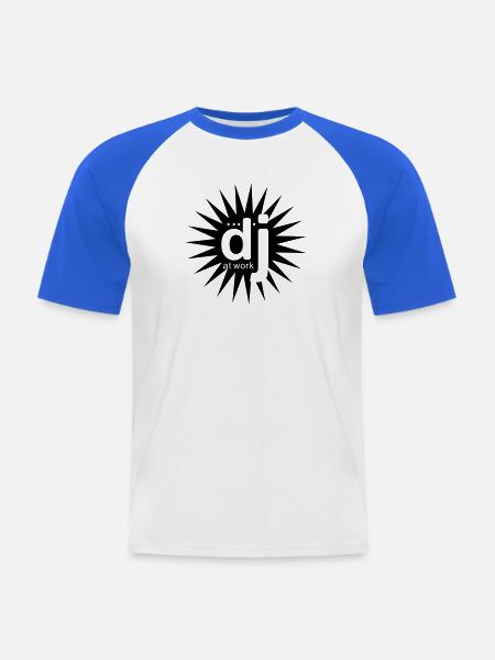 dj_at_work - Men's Baseball T-Shirt - white/royal blue