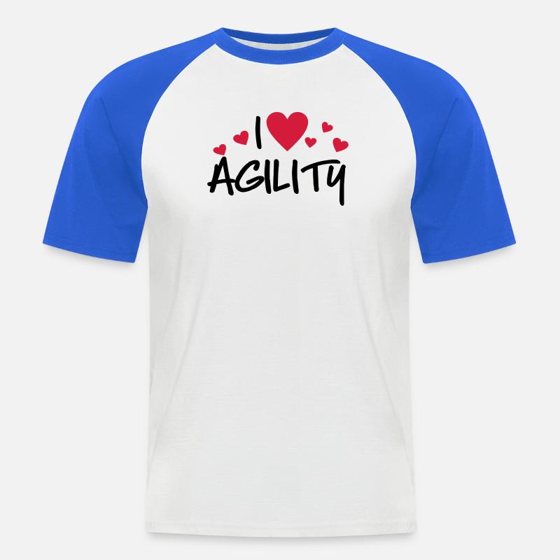 agility - Männer Baseball-T-Shirt - Weiß/Royalblau