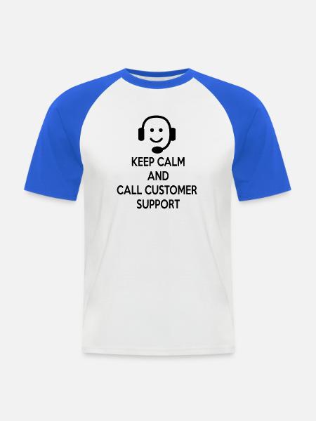6061912 122552662 Helpline - Männer Baseball-T-Shirt - Weiß/Royalblau