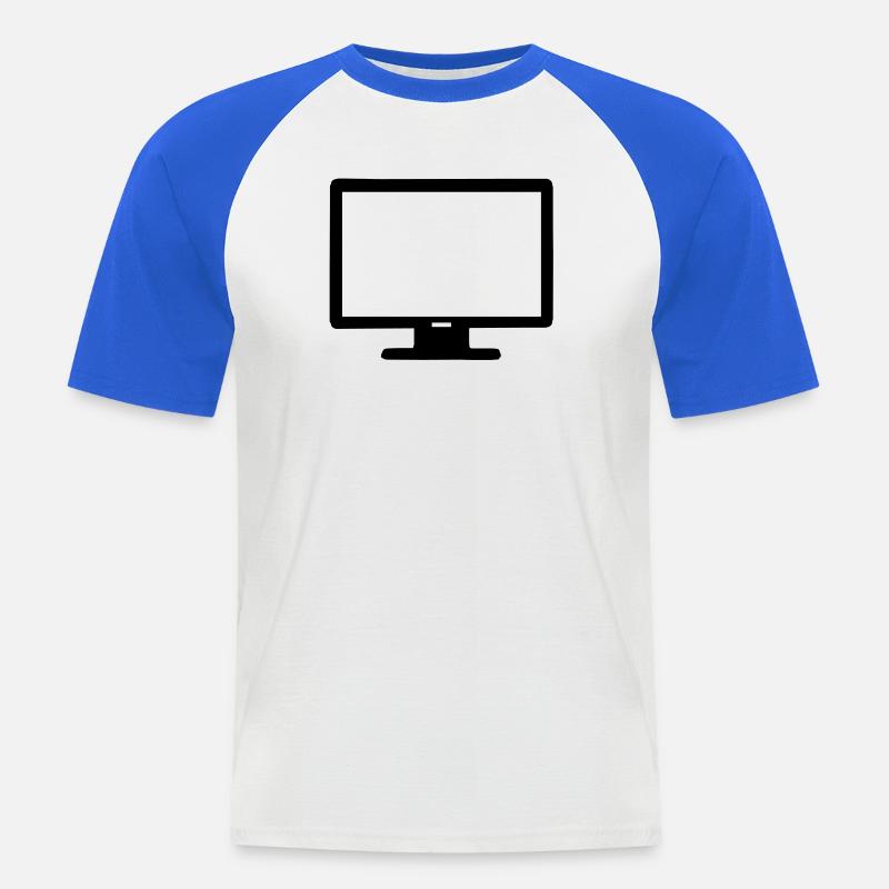 Computer Bildschirm - Männer Baseball-T-Shirt - Weiß/Royalblau