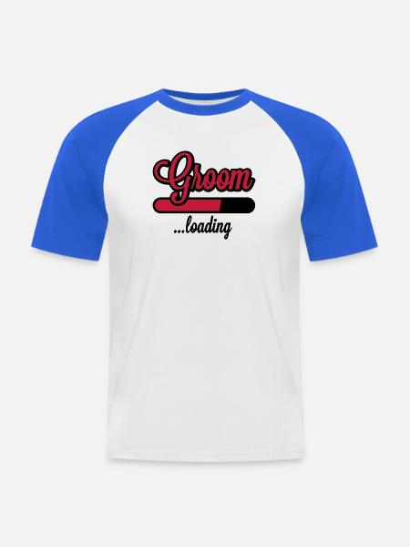 Groom loading - Männer Baseball-T-Shirt - Weiß/Royalblau