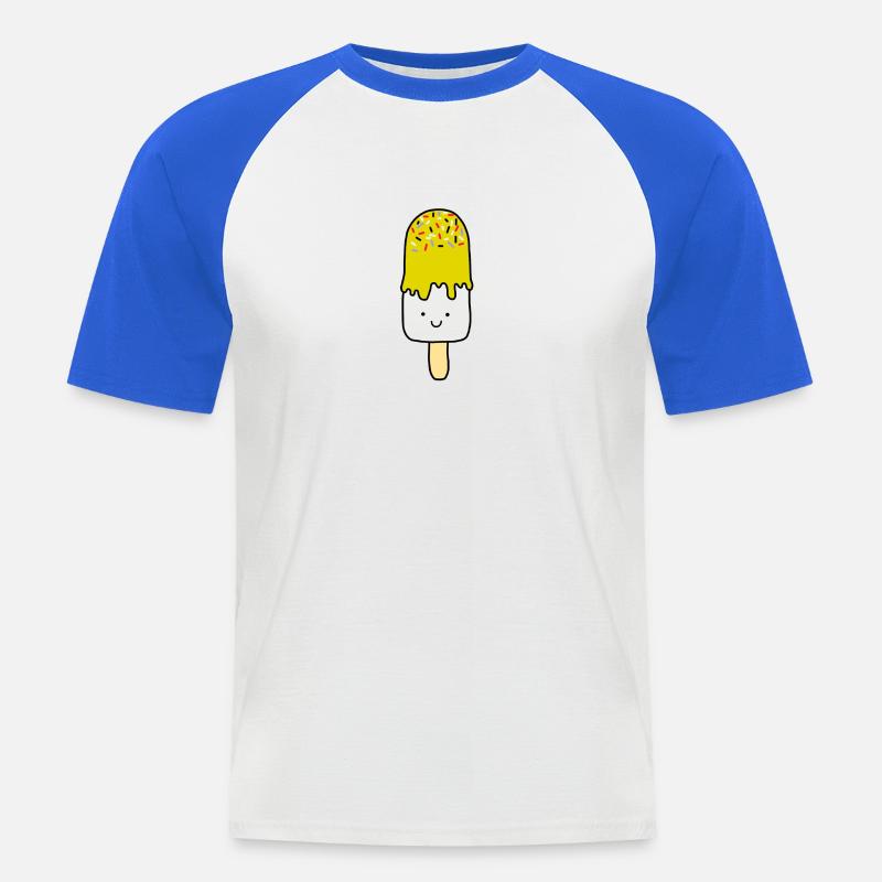 Eiscreme Eis Essen - Männer Baseball-T-Shirt - Weiß/Royalblau
