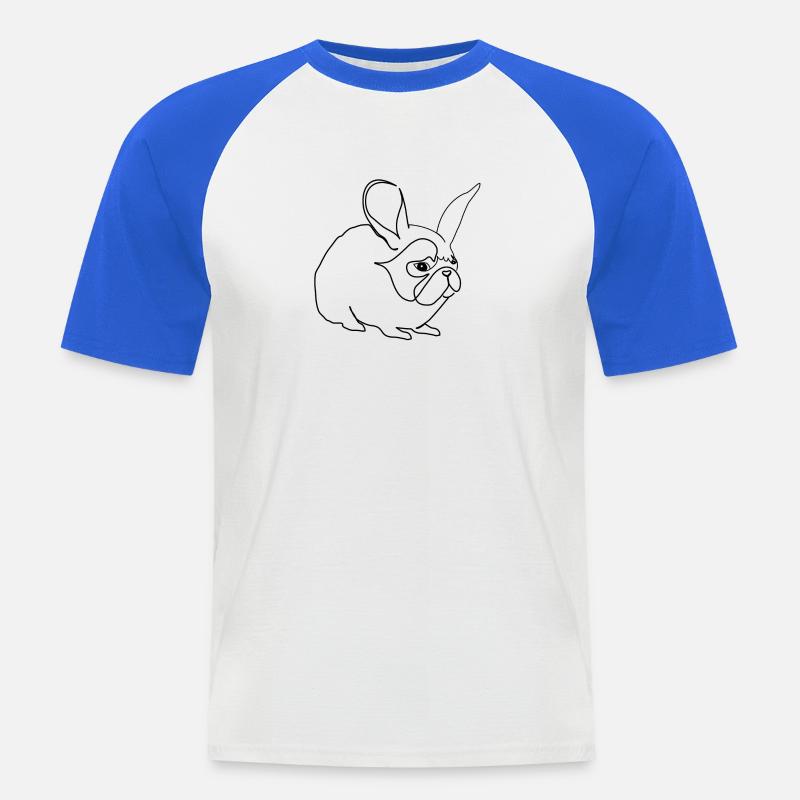 Hase oder Mops - Männer Baseball-T-Shirt - Weiß/Royalblau