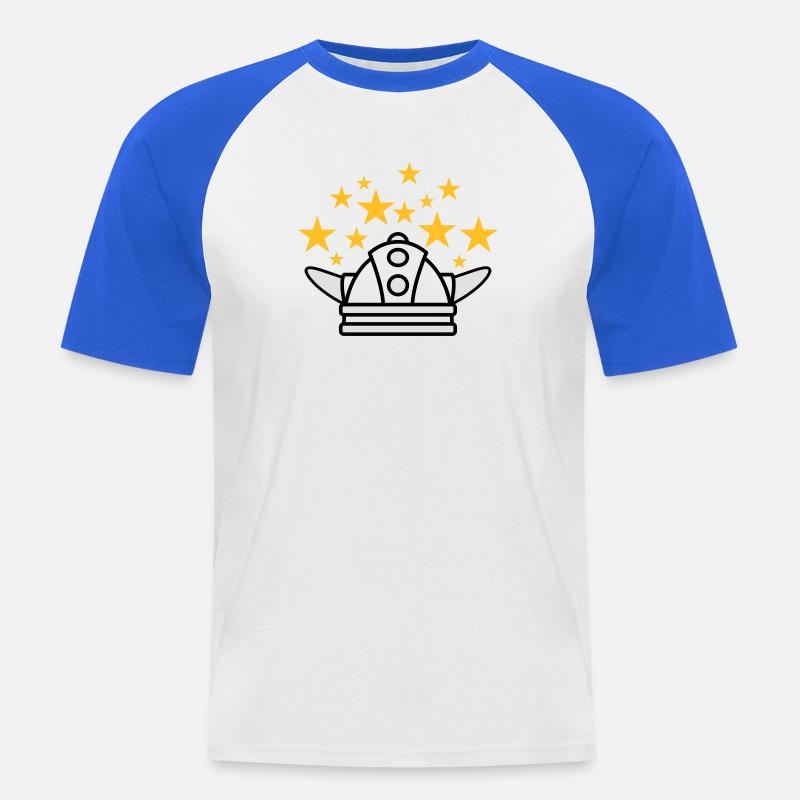 Wikinger Helm Idee - Männer Baseball-T-Shirt - Weiß/Royalblau