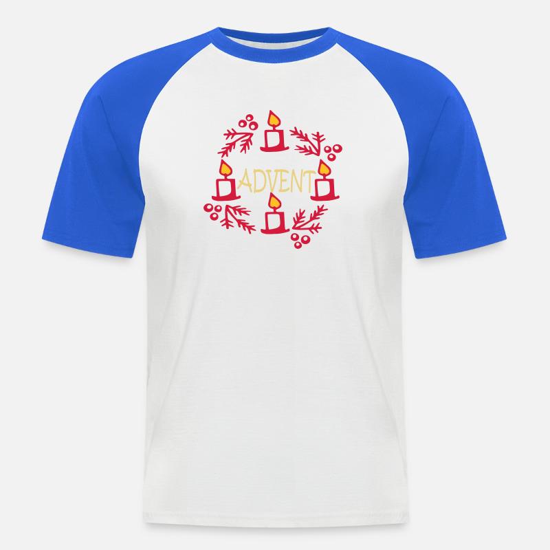 Advent - Männer Baseball-T-Shirt - Weiß/Royalblau