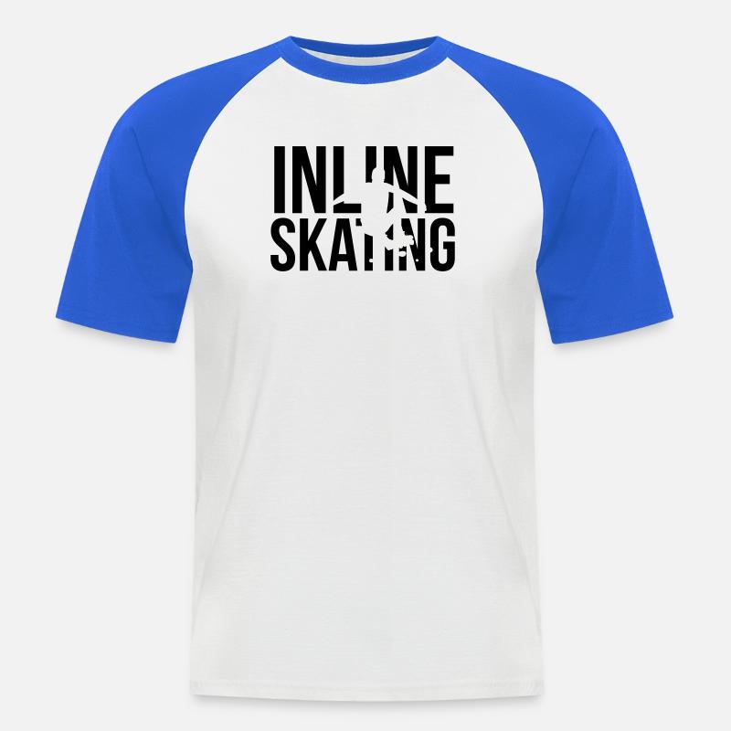 inline skating - Männer Baseball-T-Shirt - Weiß/Royalblau