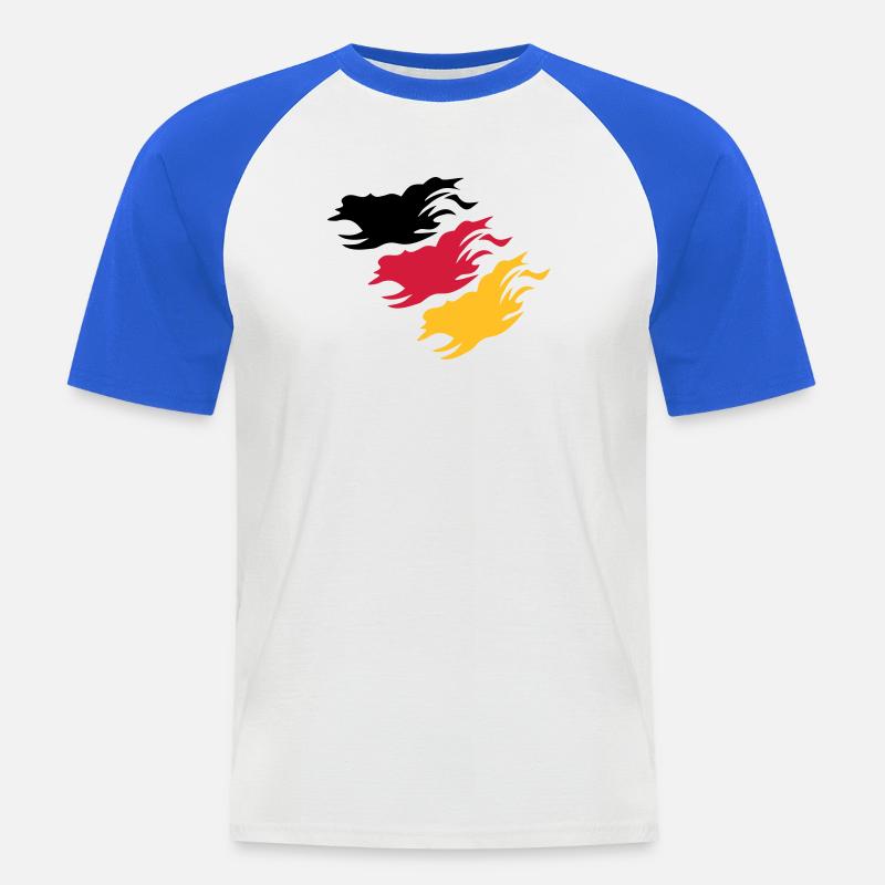 Design Germany - Männer Baseball-T-Shirt - Weiß/Royalblau