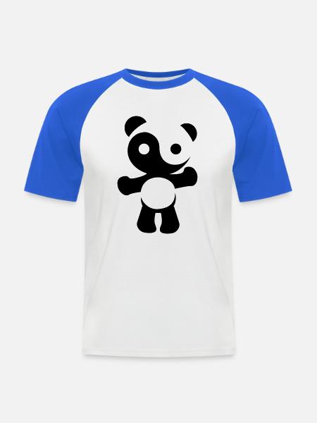 panda teddy yinyang - Männer Baseball-T-Shirt - Weiß/Royalblau