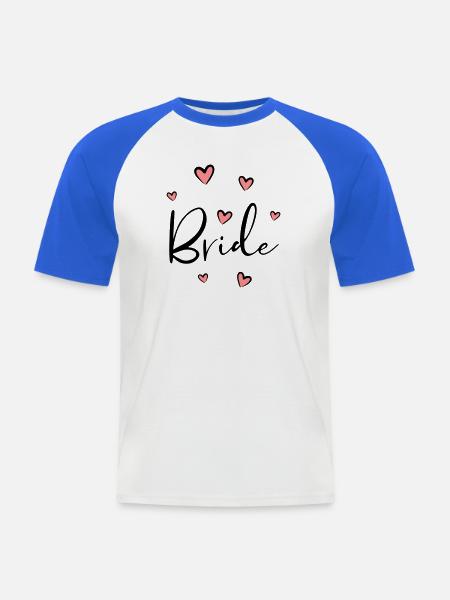 Bride Heart Bachelorette Party Gift - Men's Baseball T-Shirt - white/royal blue