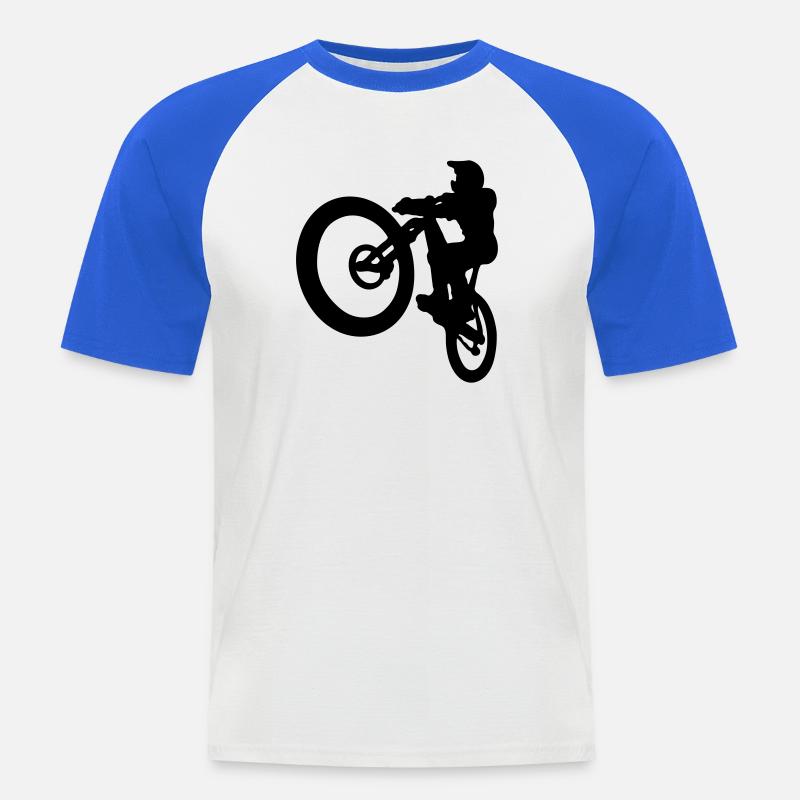MTB jump - Männer Baseball-T-Shirt - Weiß/Royalblau