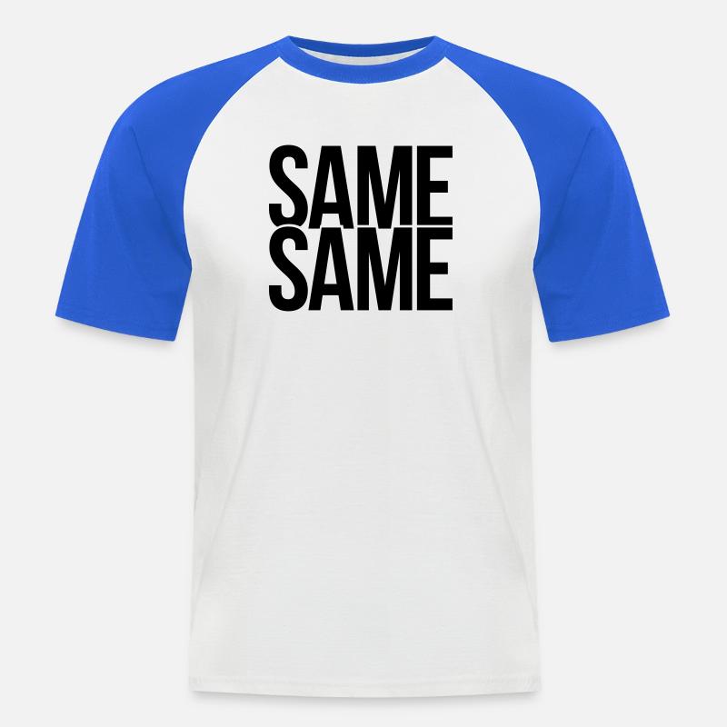 same same - Männer Baseball-T-Shirt - Weiß/Royalblau