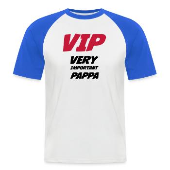 VIP Very Important Pappa - Männer Baseball-T-Shirt - Weiß/Royalblau - Vorne