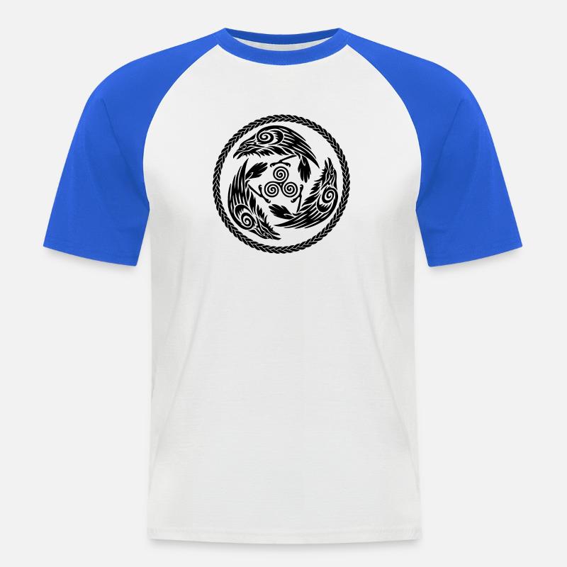 Morrigan - Maglia da baseball a manica corta da uomo - bianco/blu royal