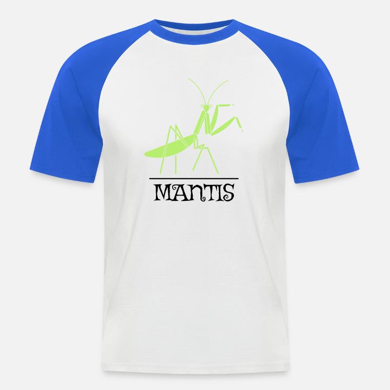 Mantis Gottesanbeterin Insekt Design - Männer Baseball-T-Shirt - Weiß/Royalblau