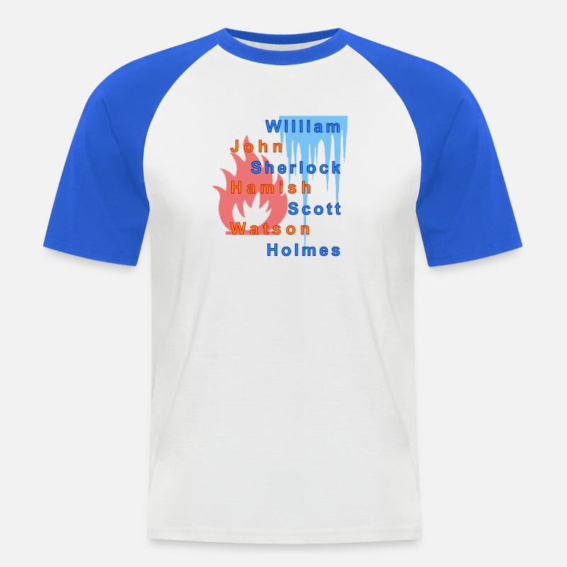 Feuer und Eis - Männer Baseball-T-Shirt - Weiß/Royalblau